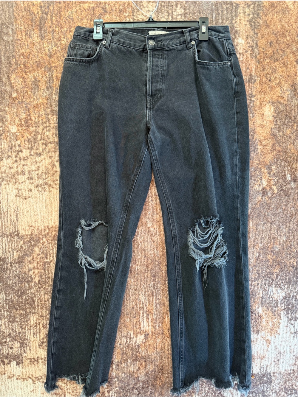 Free People We The Free Black Button Fly Jeans #0101